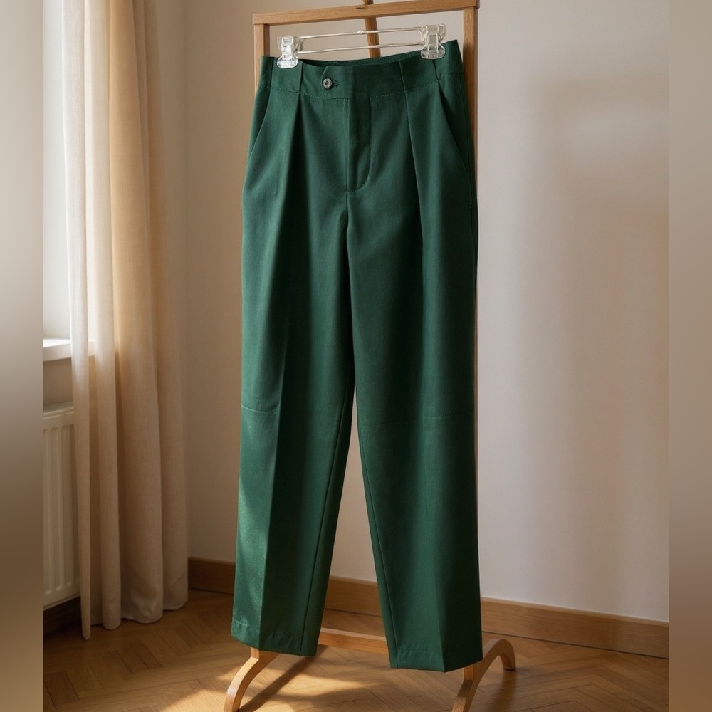 Closed Forest Green High Rise Pleated Trouser Dress Pant Women’s Wool Blend
